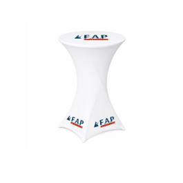 Housse PERSONNALISABLE mange-debout Ø 80/85 cm lycra 210 gr/m²– Nappe stretch professionnelle