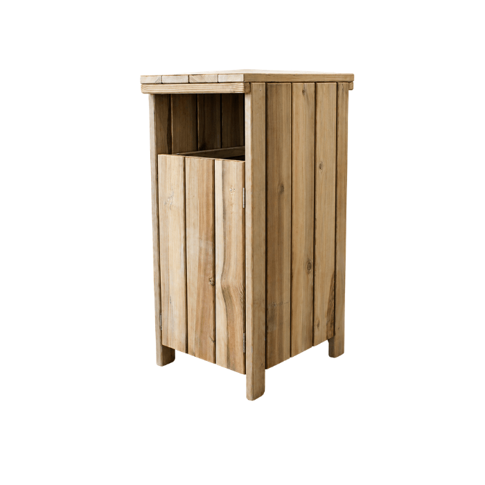 Corbeille Oléa pin du nord traité avec seau acier  – 90  litres - EUROSYLVIA