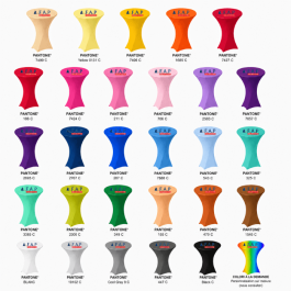Nuancier housse personnalisable mange-debout Ø 80/85 cm lycra 210 gr/m²– Covertex Pro