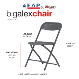 Chaise pliante Big Alex Taupe - ZOWN-Maxchief