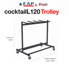 Chariot de transport pour tables cocktail – robuste, compact et professionnel