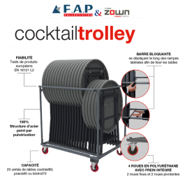 Table pliante polyéthylène ronde HDPE Cocktail80 New Classic Ø81cm - ZOWN-Maxchief