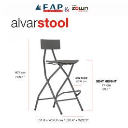 Tabouret pliant Alvar New classic polyéthylène - ZOWN-Maxchief