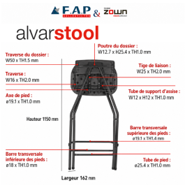 Tabouret pliant Alvar New classic polyéthylène - ZOWN-Maxchief , gris, plastique, solide, polyéthylène HDPE pur, recyclable