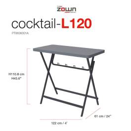 Mange-debout rectangle pliant polyéthylène HDPE CocktailL120 New Classic 122X60 cm - ZOWN-Maxchief
