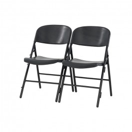 chaises jumbo pliante accrochable noir, plastique, résistante, solide, polyéthylène HDPE pur, recyclable