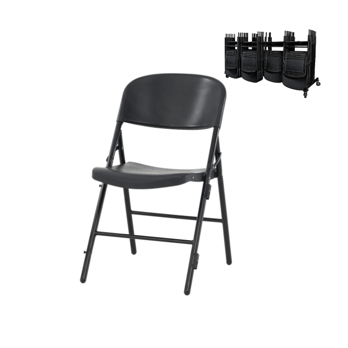 Lot de 48 Chaises Jumbo pliantes accrochables M2 + chariot liamXL