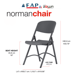 Chaise pliante Norman polyéthylène - ZOWN-Maxchief