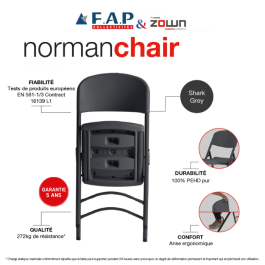 Chaise pliante Norman polyéthylène - ZOWN-Maxchief
