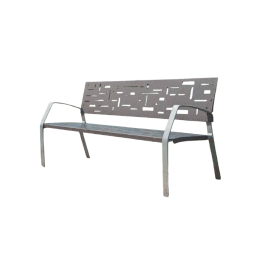 Banc Abstract, 180cm, Assise et dossier en tôle d’acier,  milieu urbain ou rural