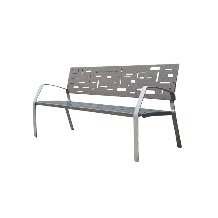 Banc Abstract, 180cm, Assise et dossier en tôle d’acier,  milieu urbain ou rural