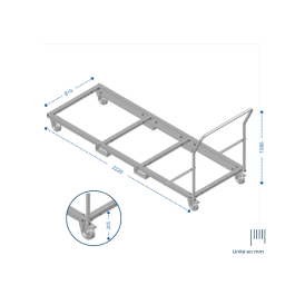 Chariot pour tables et bancs brasserie
