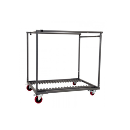 Lot de 20 mange-debouts pliants HDPE Ø76 avec chariot