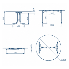 Table polyvalente Vendée mélaminée Ø150 cm