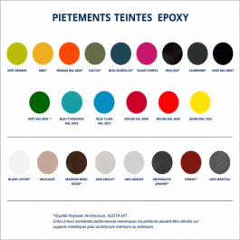 Découvrez notre nuancier de teintes époxy pour piètements métalliques