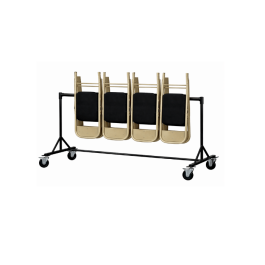 Lot de 72 Chaises pliantes Prestige vieil or/noir en velours M1+chariot