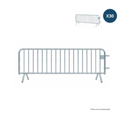 Lot de 30 barrières de Police 18 barreaux longueur 2,5m