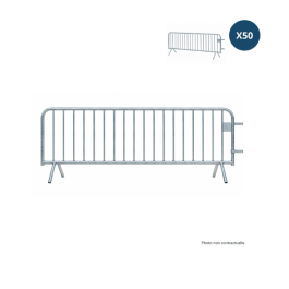 Lot de 50 barrières de Police 18 barreaux longueur 2,5m