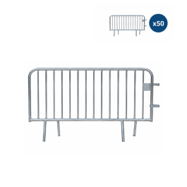 Lot de 50 Barrières de Police 14 barreaux longueur 2m
