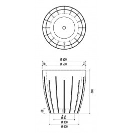 Jardinière Hera gris sablé