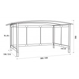 Abri Voyageur Vittoria 3x1,5m