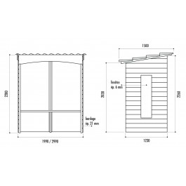 Abri Bus Lancelot 3m - Bandeau vert