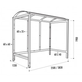 Abri Voyageur Viareggio 2,5x1,33m