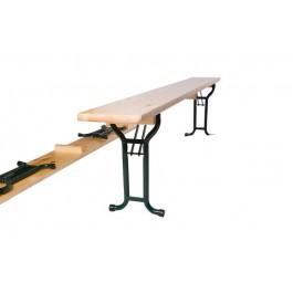 Banc brasserie 200x25cm, table extérieure avec sièges, en pin massif certifié, table de bistrot avec renforts d'angle.