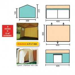 Carbet Multifonction 435x300xh225cm