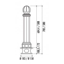 Borne Valencia H,784,9mm Fixe