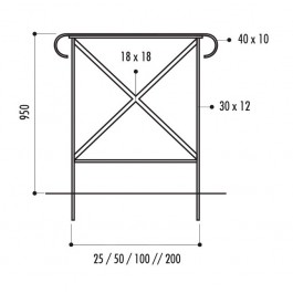 Barrière Halle long,50cm