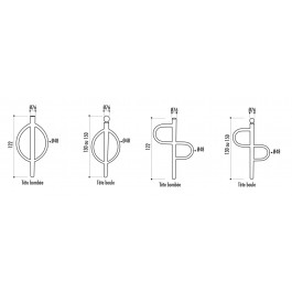 Support cycles forme "S" tête boule Hauteur 130cm