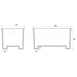 Jardinière Ona 1000x350mm