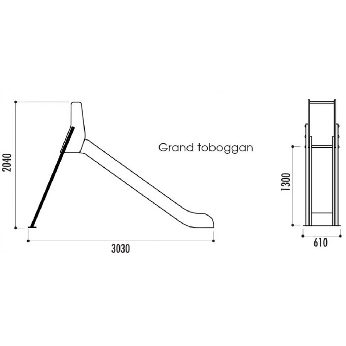 Grand toboggan PEHD + acier