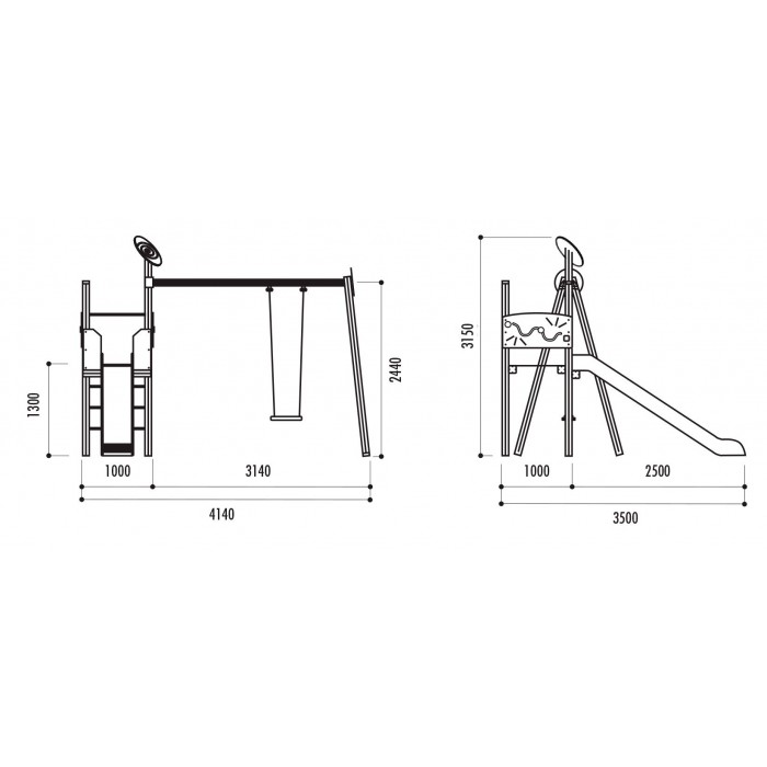 Jeu structure bois La tour + balançoire