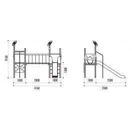 Jeu structure bois La tour + pont