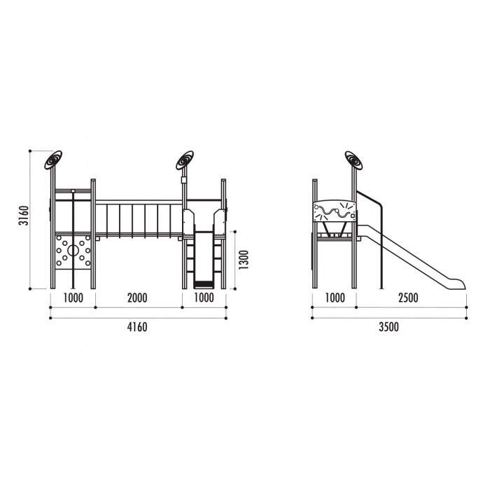 Jeu structure bois La tour + pont