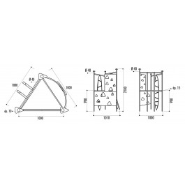 Jeu structure acier inoxydable Trigonox 1 tour 90cm