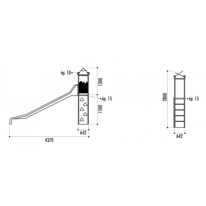 Jeu structure acier inoxydable Trigonox 1 tour 150cm Jeu structure acier inoxydable Trigonox 1 tour 150cm