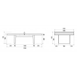 Table de ping-pong Matching en béton armé