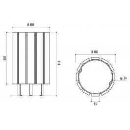 Corbeille Boston pin du nord traité autoclave