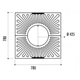 Grille d'arbre Cuadrado 780 x 780 mm