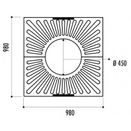 Grille d'arbre Cuadrado 980 x 980 mm