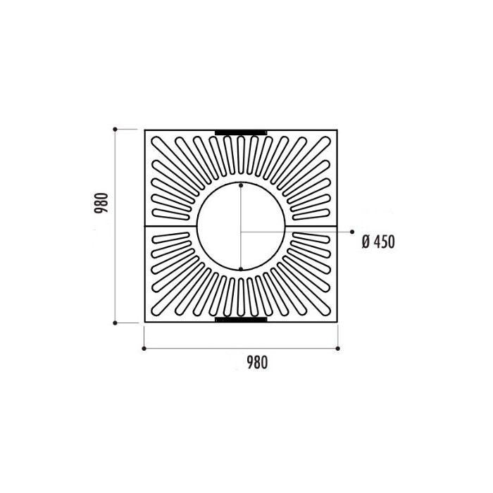 Grille d'arbre Cuadrado 980 x 980 mm