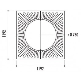 Grille d'arbre Cuadrado 1192 x 1192 mm