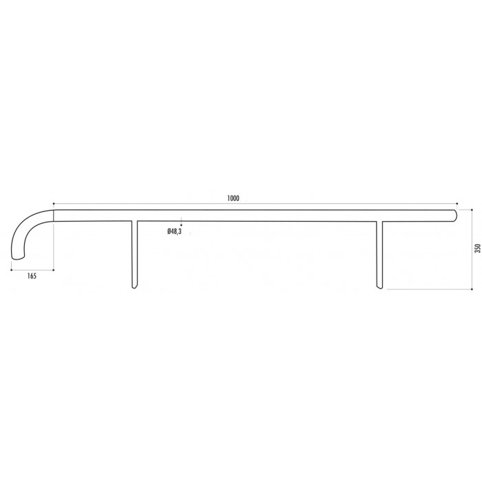 Chasse roues galvanisé Ø 50 mm - Longueur 100 cm -