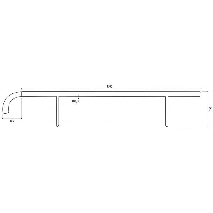 Chasse roues galvanisé Ø 50 mm - Longueur 150 cm