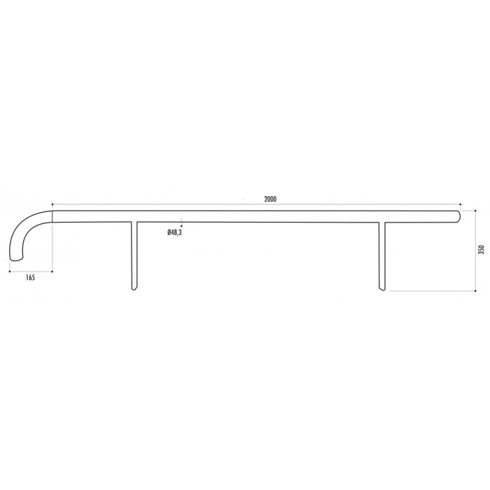 Chasse roues galvanisé Ø 50 mm - Longueur 200 cm