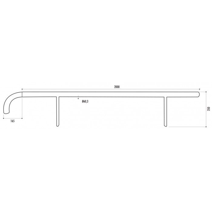 Chasse roues galvanisé Ø 60 mm - Longueur 200 cm