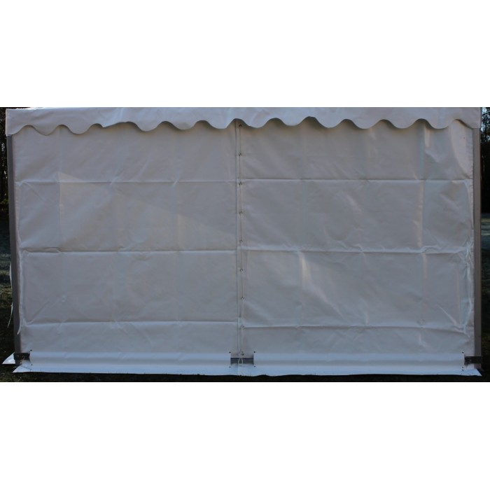 Rideau plein blanc largeur 4 m x hauteur 2,2 m pour tente Garden 16m²